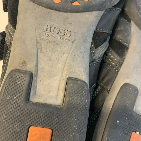 Hugo Boss leather/suede sneakers Black Velcro straps - Picture 9 of 11